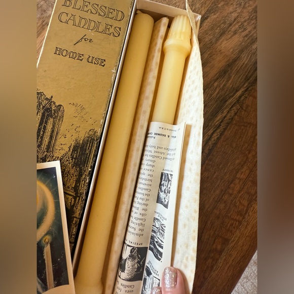 Rare mid century Catholic religious blessed anointing of the sick candles - Picture 2 of 6